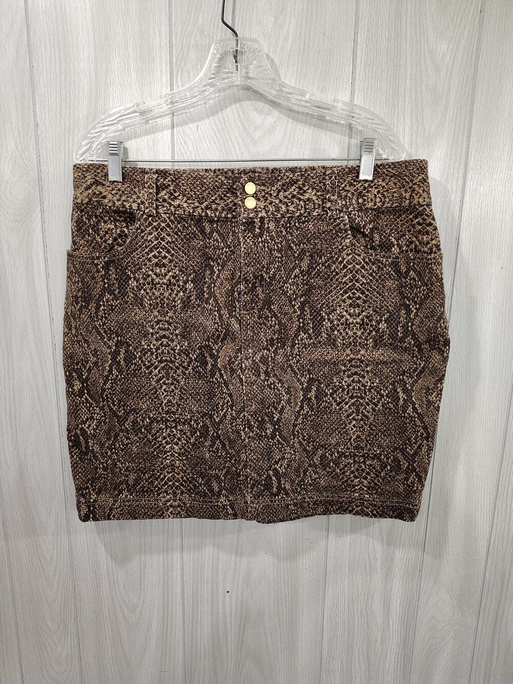 Women's Chaps Snakeskin Print Skirt Size 14 Festival Y2K '90s Casual